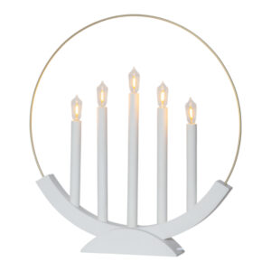LED gyertyatartó fém E10 5 ágú fehér o43 220V@
