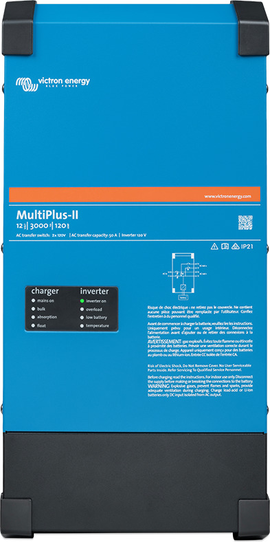 MULTIPLUS-ll inverter beépített akkumulátortöltővel 24V/3000VA/70A-50A 2x120V