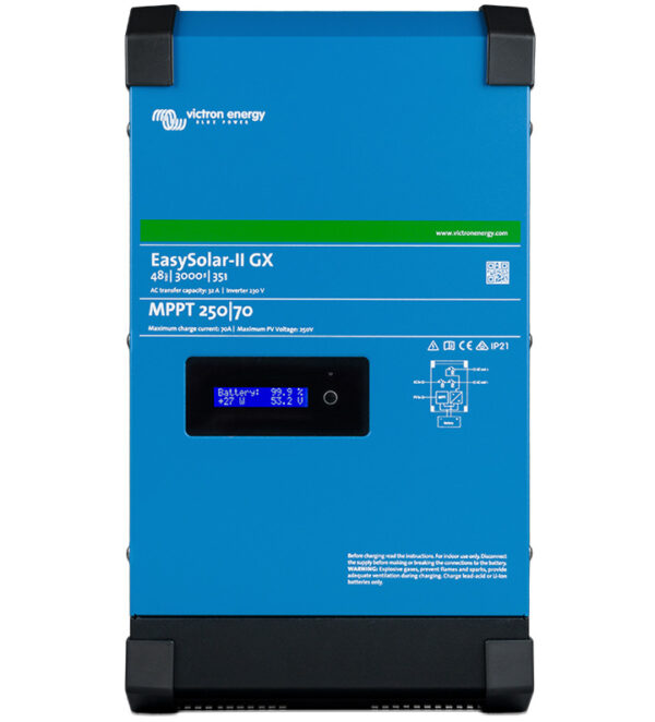 EASYSOLAR-II GX inverter töltővel 48V/3000VA/35A-32A MPPT 250V/70A