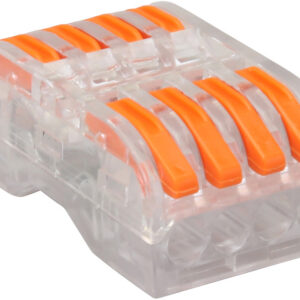 Vezetékösszekötő nyitható 4P+4P átlátszó. 0,5-4mm2 32A 400V AC