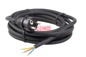 Dugós csatlakozóvezeték H05RR-F 3x1mm2, fekete, 3m