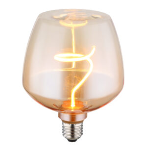 LED izzó, borostyán színű/átlátszó színátmenetes üveg, O: 123mm M: 16