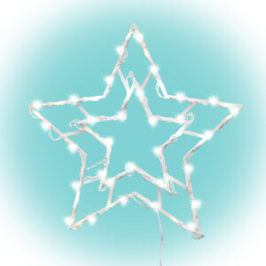 Xmas LED-es ablakdísz csillag melegfehér