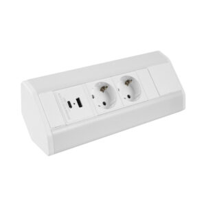 ASZTALI ELOSZ.SAROK 2x230V FEHÉR 2x230V+USBA/C 3600W 1,8m VEZ. IP20