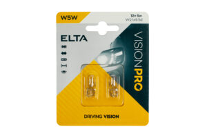 AUTÓ 12V 5W W5W ÜVEGFEJŰ 2db/csom ! Elta Vision Pro 12V W5W 497101515