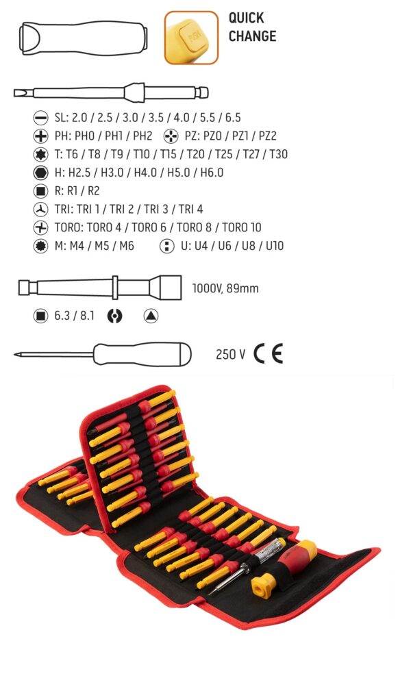 NEO csavarhúzó készlet 1000V 50db@