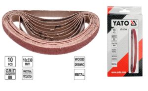 YATO CSISZOLÓSZALAG 330x10mm 10db @ P80 (10 DB/CSOMAG)