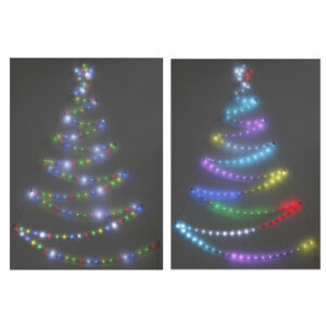 Xmas 2d karácsonyfa fényjátékkal piros,sárga,zöld,kék 100x125cm +5m tápkábel