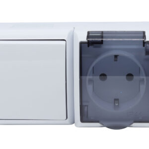 FALA földelt csapfedeles dugalj+kapcsoló IP44