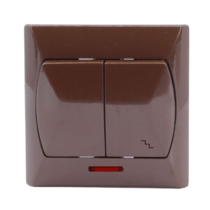 AKCENT 106+6j dupla alternatív kapcsoló jelzőfényes barna