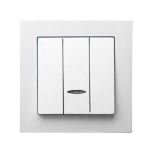 CASTELLA hármas kapcsoló jelzőfényes komplett fehér