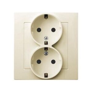 CASTELLA földelt dupla dugalj komplett elefántcsont