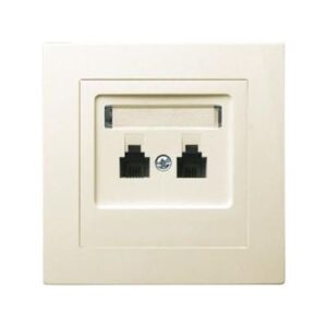 CASTELLA RJ11x2 párh telefoncsatlakozó komplett elefántcsont