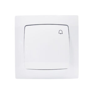 KÁRÓ N101 nyomókapcsoló csengőjellel komplett fehér