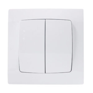 KÁRÓ 106x2 dupla alternatív kapcsoló komplett fehér