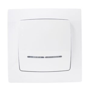 KÁRÓ 101J egypólusú kapcsoló jelzőfényes komplett fehér