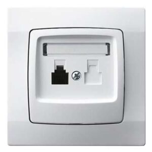 KÁRÓ RJ11x1 telefoncsatlakozó komplett fehér