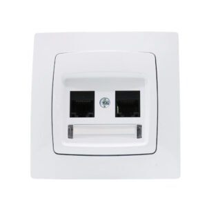 KÁRÓ RJ45x2 csatlakozóaljzat komplett fehér