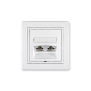 MV5 kettős RJ45-ös aljzat fehér