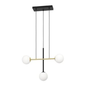 PAZ függeszték 3xE14 fekete/szálcsiszolt sárgaréz/fehér 3X40W E14