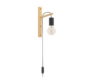 POCKLEY fali E27 10W fekete/fa