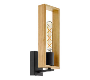 LITTLETON fali E27 40W fekete/fa