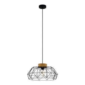PADSTOW függeszték E27 60W fekete/fa 43364 helyett