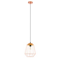 Függeszték E27-LED-A60 1x4W vörösréz, fa, acél barna