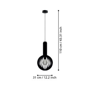 VELASCO Függeszték 1xE27 ?310 fekete