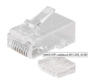 RJ45 csatlakozó UTP CAT6 tömör vezeték