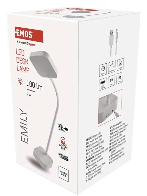 LED asztali lámpa EMILY LED asztali lámpa, újratölthető