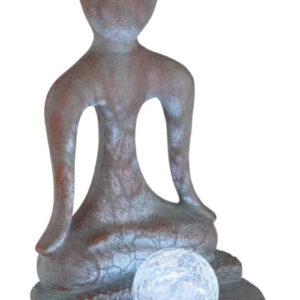 Szolár asztali lámpa Buddha figurával akril bronz/átlátszó elemmel AA