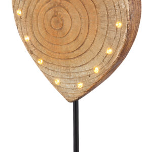 Szolár asztali lámpa műanyag fa @ mintázattal fekete fém szárral elemmel