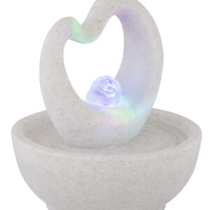 Szökőkút műanyag szürke fehér színben átlátszó adapterrel, színváltó