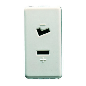 SELV aljzat 2P 6A 24V polarizált 1 modul széles fehér System