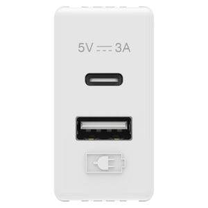 USB töltő A+C 3A 1M fehér System