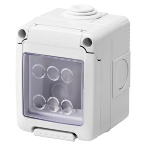 Szerelvénydoboz falon kívüli 2M IP55 szürke SYSTEM