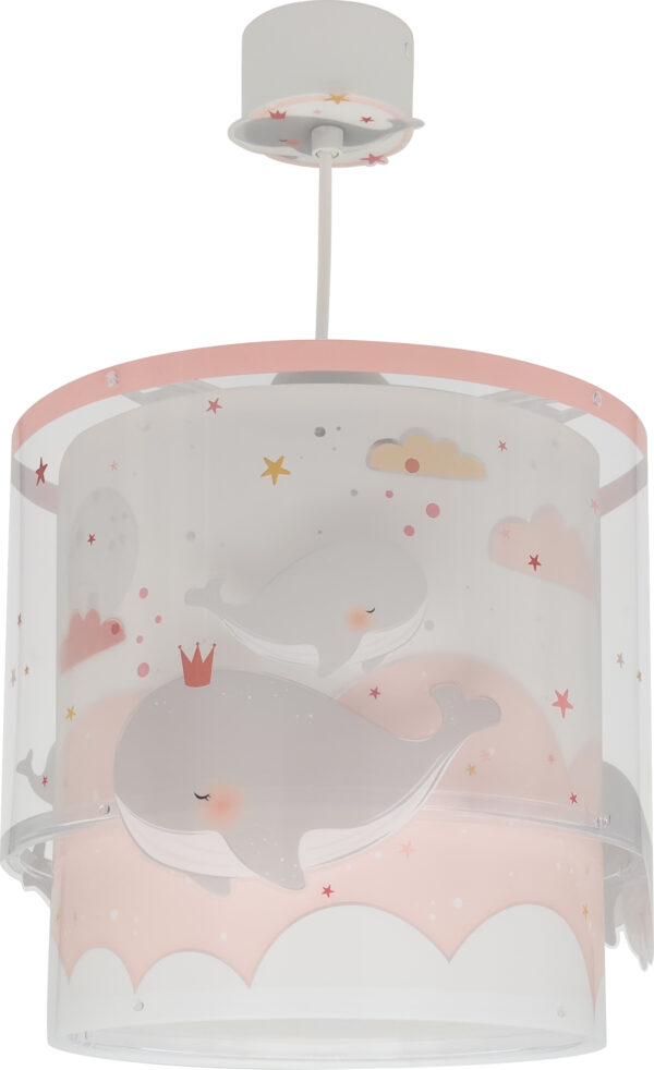 Mennyezeti függesztett lámpa E27 max. 15W whale dreams rózsaszín