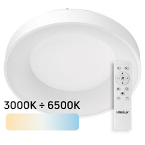ULTRALUX LED mennyezeti lámpa távirányítóval 72W 5500Im dimmelhető