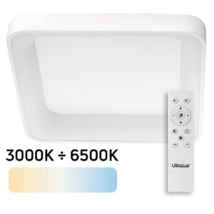 Ultralux LED mennyezeti lámpa távirányítóval 72W 5500Im dimmelhető@ kocka alaku