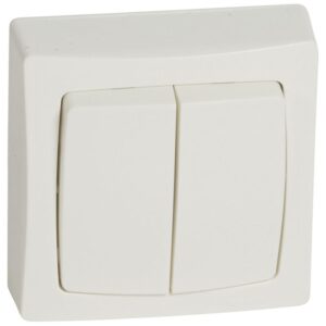 OTEO 106+6 kettős váltókapcsoló komplett fehér helyettesítő: 696020 vagy 086120+086091
