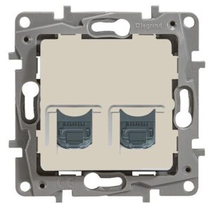 NILOÉ telefon 2xRJ45 CAT6 STP alj bézs csavaros rögzítés,