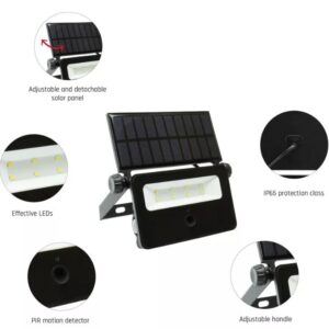 Napelemes LED lámpa mozgásérzékelős 2W 6000K@ noctis szolár mini reflektor