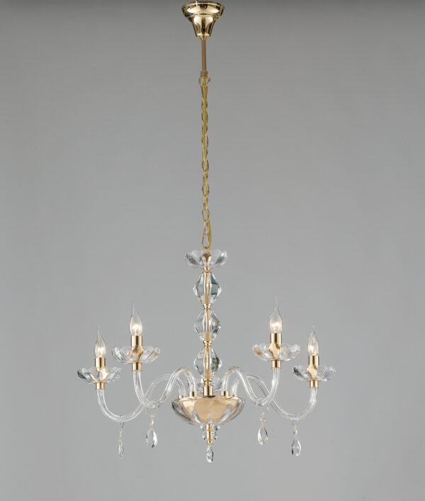 Lampadario riflesso oro 5xE14 70x53