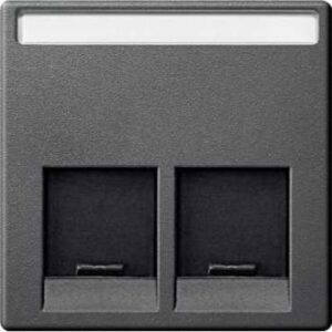 MERTEN RJ45 fedlap 2-es UTP antracit