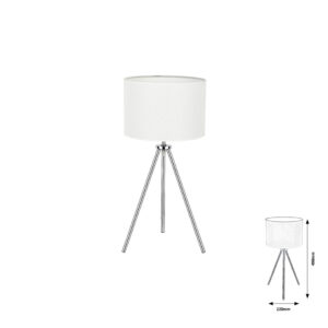 STANISLAW állólámpa E27 60W króm/fehér@ 220×490