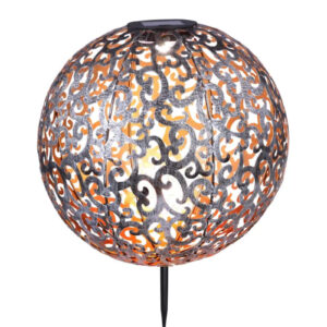 Szolár leszúrható fém gömb IP44 LED*