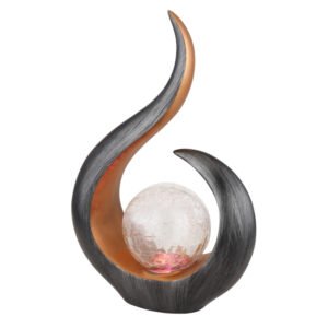 Szolár lámpa műanyag fekete-arany @ színű/pókhálómintás üveg golyó RGB s