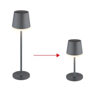 Szolár lámpa fém antracit, műanyag fekete, antracit,