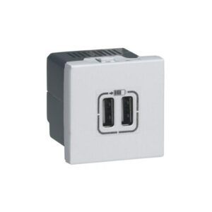 PRMOSAIC 2xUSB töltő alj, 1500mA 2 modulos fehér